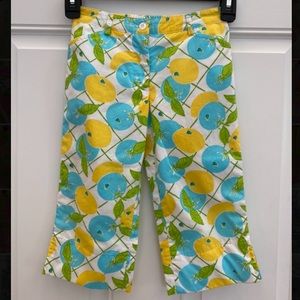 Lilly Pulitzer Lemon Blueberry Girls Capri Pants 6
